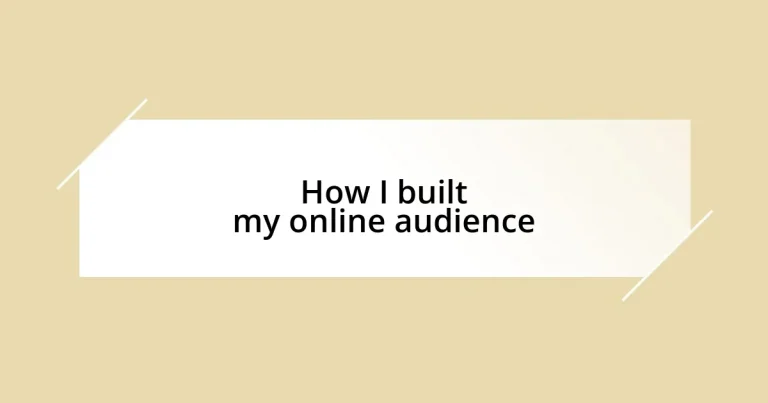 How I built my online audience