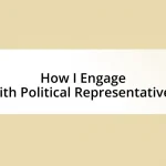 How I Engage with Political Representatives