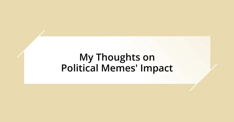 My Thoughts on Political Memes’ Impact