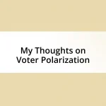 My Thoughts on Voter Polarization