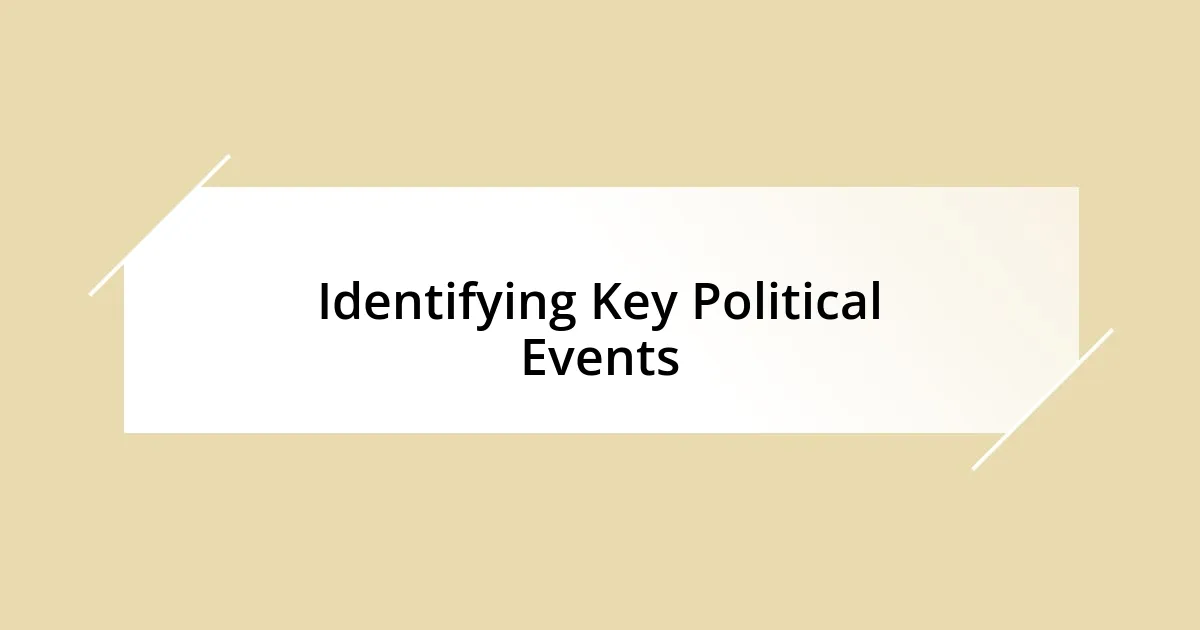 Identifying Key Political Events