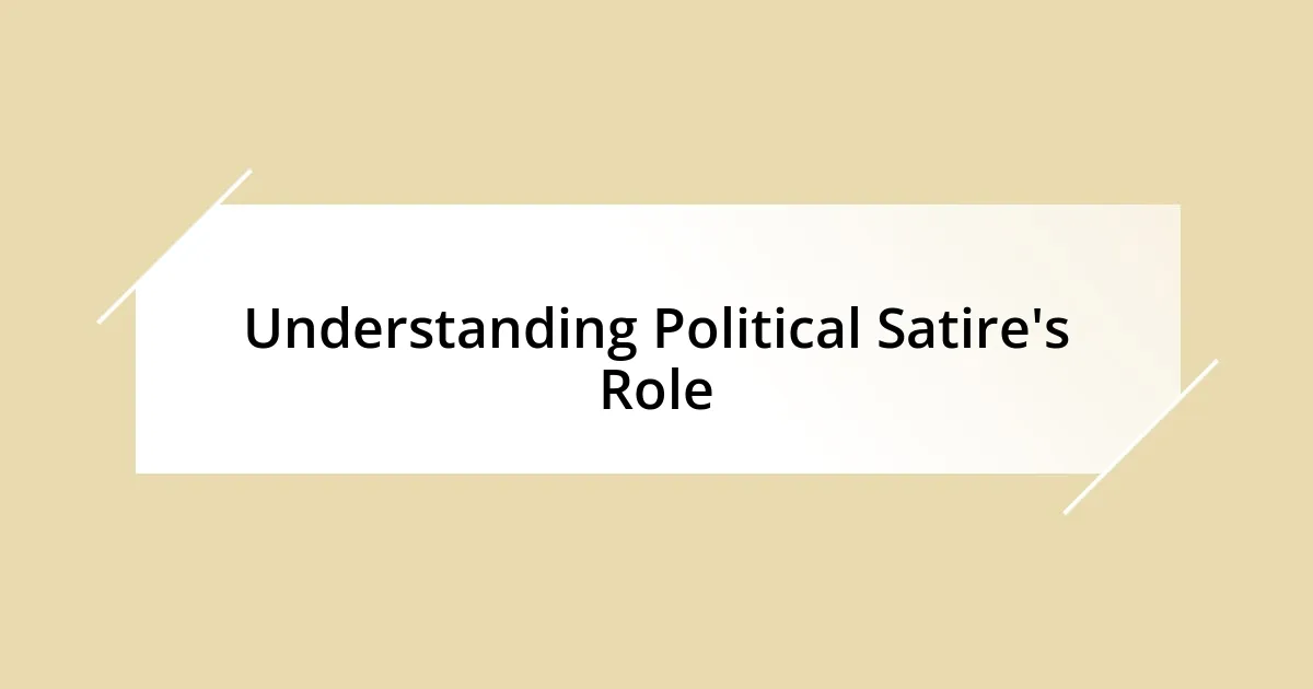 Understanding Political Satire