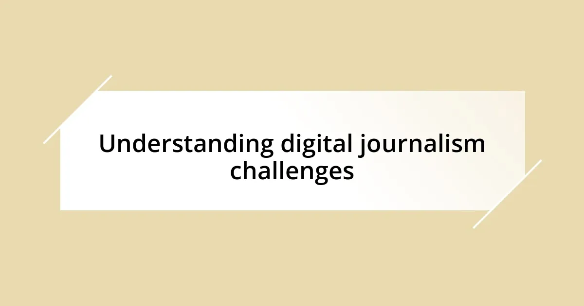 Understanding digital journalism challenges