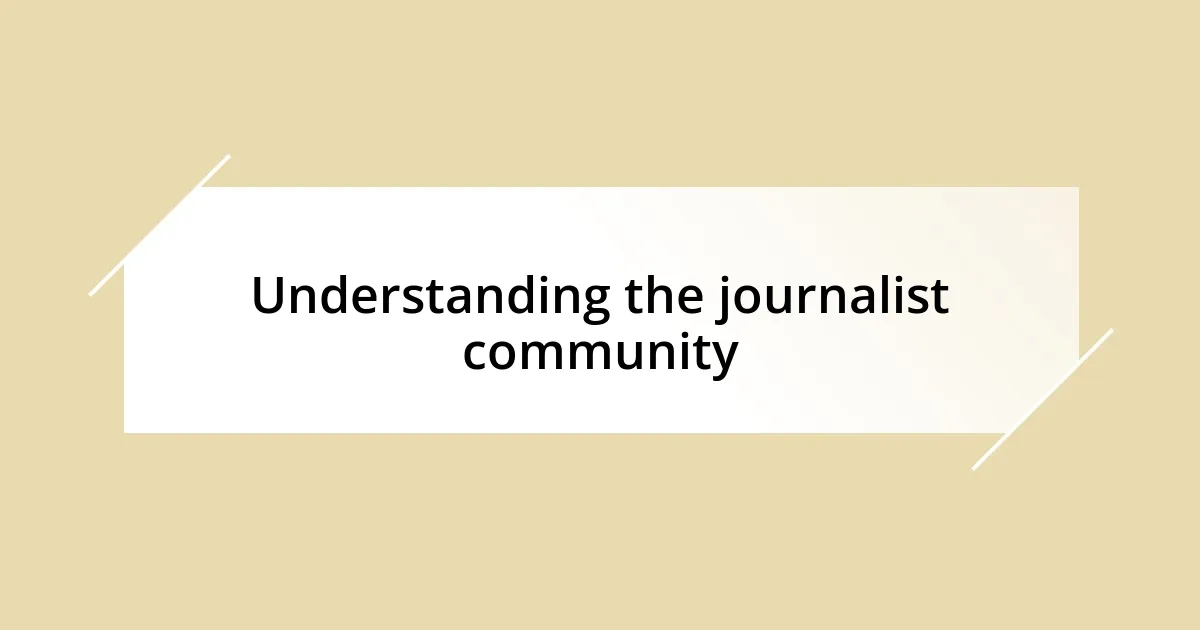 Understanding the journalist community