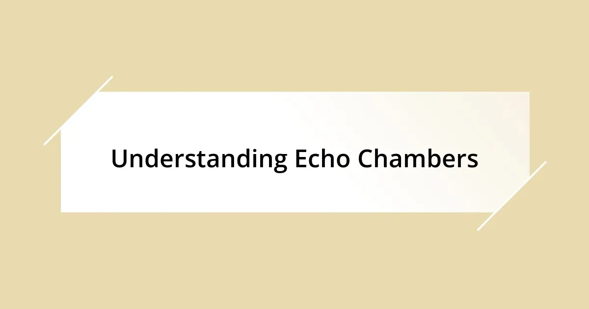 Understanding Echo Chambers