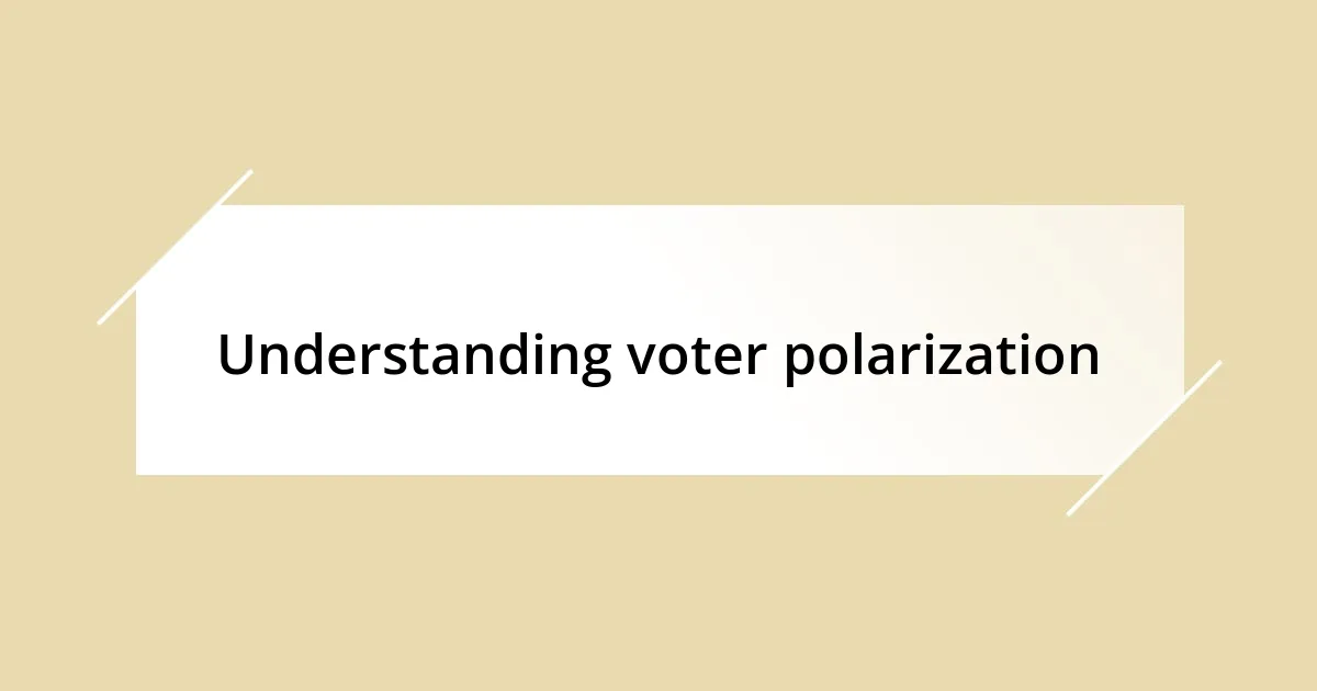 Understanding voter polarization