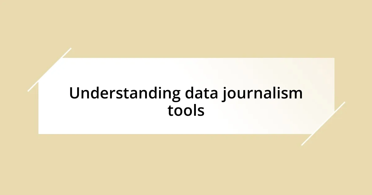 Understanding data journalism tools