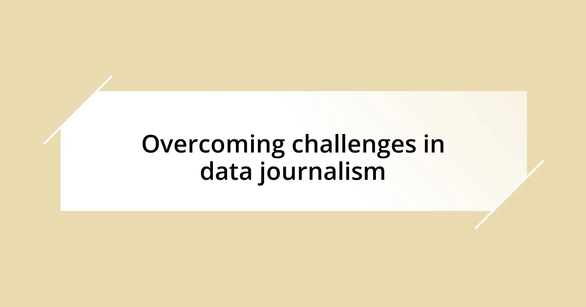 Overcoming challenges in data journalism