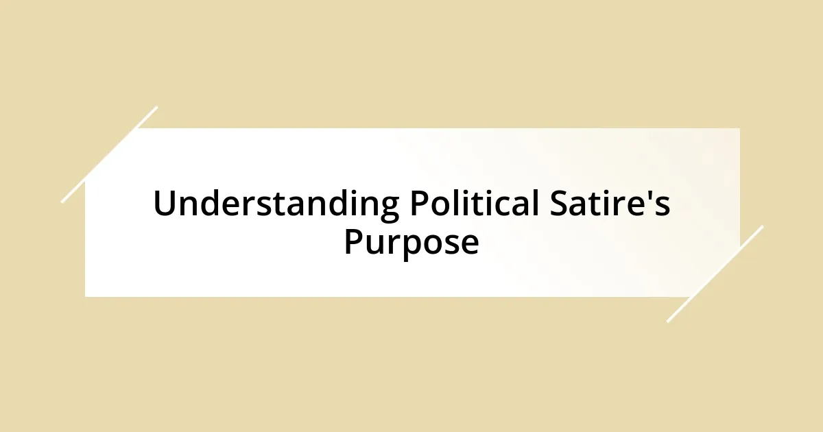 Understanding Political Satire