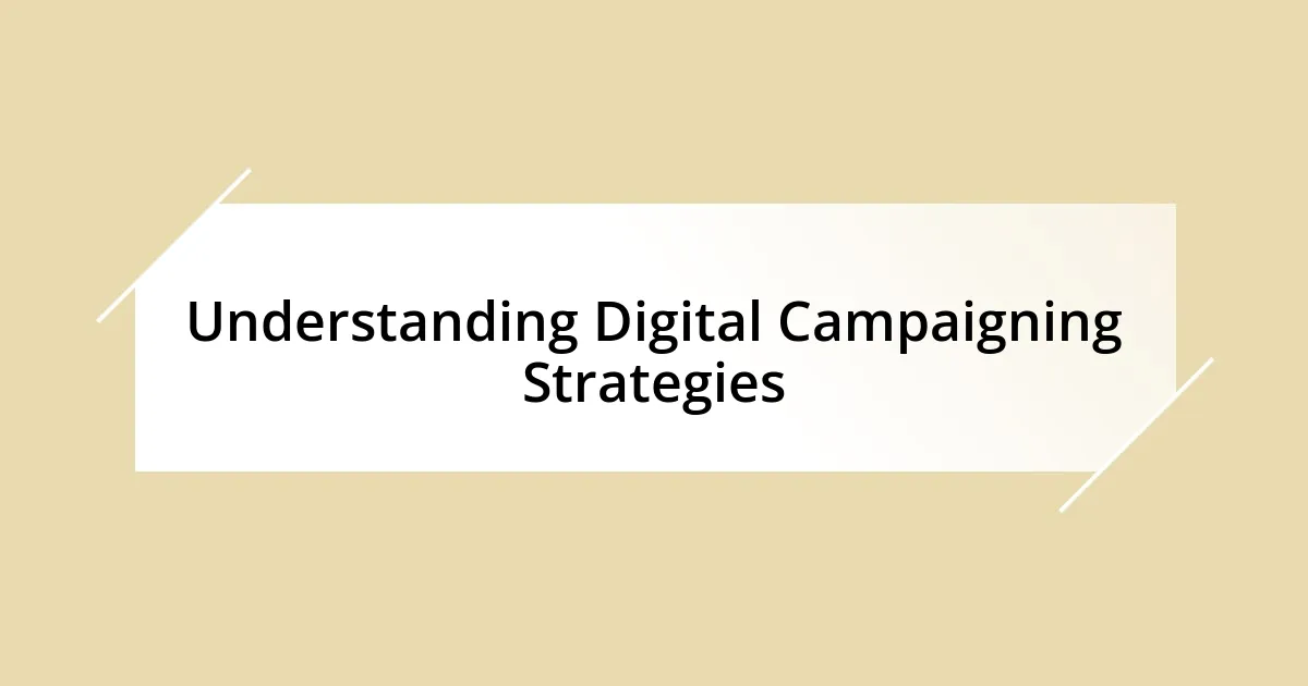 Understanding Digital Campaigning Strategies